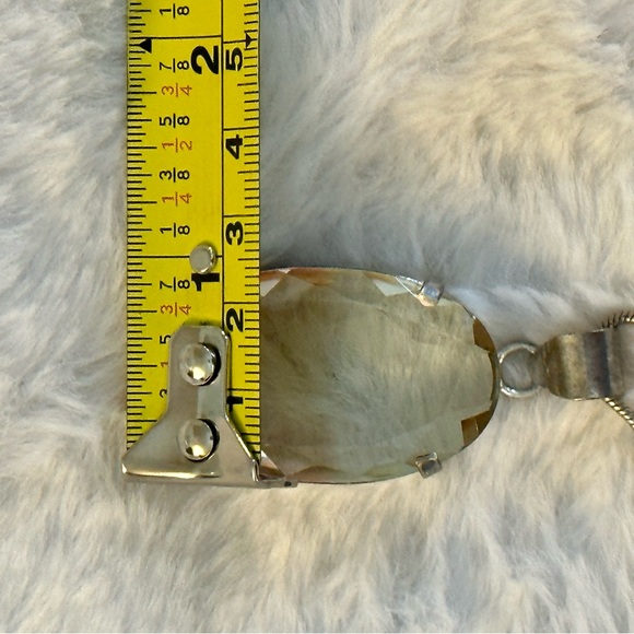 Large Peach Tourmaline Pendant Necklace - Picture 7 of 10